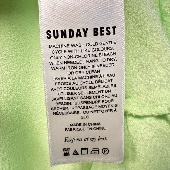 Sunday Best Aritzia Women’s Medium Green Ruffle Wrap Midi Dress - Picture 8 of 10